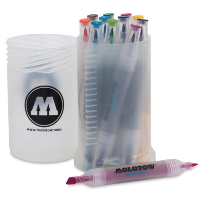 assorted 6mm molotow marker aqua brush twin soft pack colors