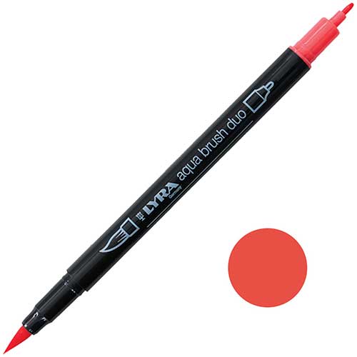 Lyra Aqua Brush Duo Marker Permanent Red LYL6520020 - Quality Art, Inc ...